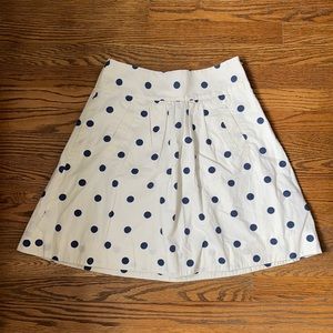 J.Crew women’s skirt size 2 cream + blue pokadot